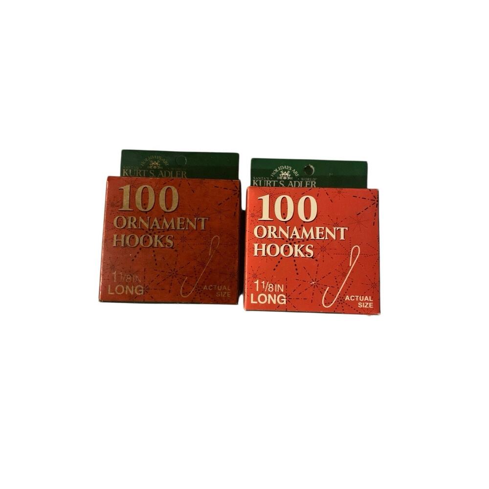 2 Boxes Kurt Adler 1 1/8" Gold Ornament Hooks 200 Total Count NIB J7786